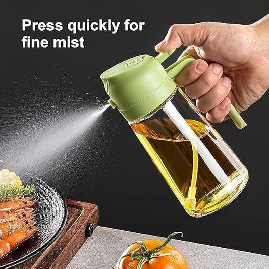 Oil Dispenser Bottle, Oil Spray Bottle for Cooking, Oil Sprayer for Air Fryer, Oil and Vinegar Pourer and sprayer bottle, Kitchen Oil Bottle | 500ml (Multicolor)