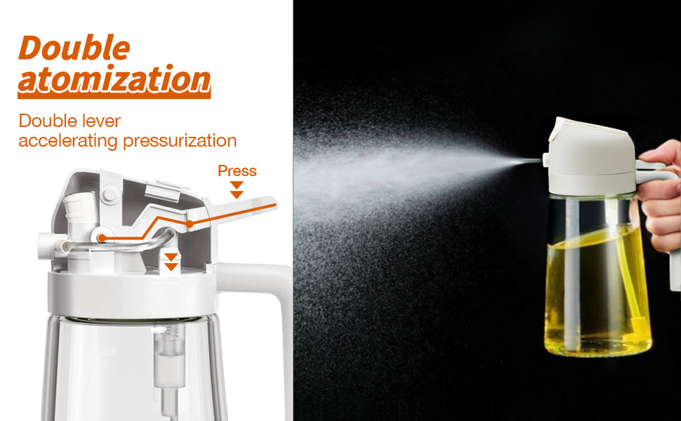 Oil Dispenser Bottle, Oil Spray Bottle for Cooking, Oil Sprayer for Air Fryer, Oil and Vinegar Pourer and sprayer bottle, Kitchen Oil Bottle | 500ml (Multicolor)